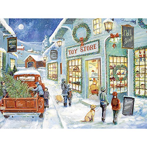 Product Cover Bits and Pieces - 300 Piece Jigsaw Puzzle for Adults - The Town Toy Store - 300 pc Christmas Tree Holiday Winter Jigsaw by Artist Ruane Manning
