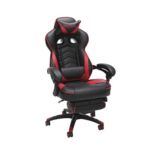 Product Cover RESPAWN 110 Racing Style Gaming Chair, Reclining Ergonomic Leather Chair with Footrest, in Red (RSP-110-RED)