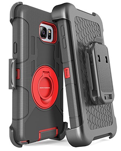 Product Cover Note 5 Case, Galaxy Note 5 Case, BENTOBEN Samsung Galaxy Note 5 Case Shockproof Heavy Duty Hybrid Full Body Rugged Holster Protective Case for Samsung Galaxy Note 5 with Kickstand + Belt Clip(Red)