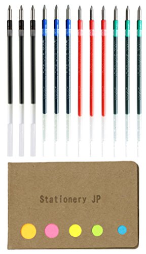 Product Cover Uni-Ball SXR-80-07 Refills for Jetstreem Ballpoint Pen, 0.7mm, 4 Colors, 12-Pack, Sticky Notes Value Set
