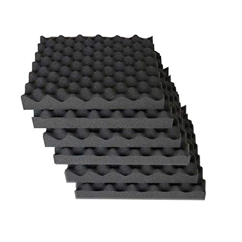 Product Cover 6 Pack egg crate foam acoustic foam tiles soundproofing foam panels sound insulation soundproof foam padding sound dampening Studio sound proof padding 1.5