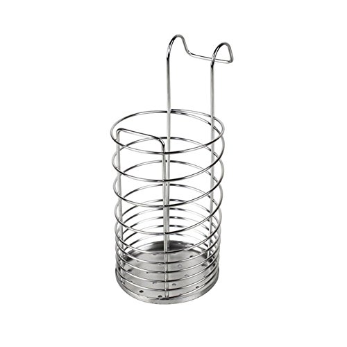 Product Cover 304 Stainless Steel Utensil Drying Rack/Chopsticks/Spoon/Fork/Knife Drainer Basket Flatware Storage Drainer (Round)