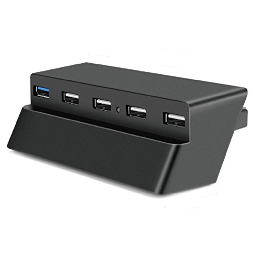 Product Cover TNP 5 Port USB Hub for PS4 Slim Edition - USB 3.0 / 2.0 High Speed Adapter Accessories Expansion Hub Connector Splitter Expander for PS4S PlayStation 4 Slim Edition Gaming Console [PS4 Slim Edition]