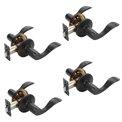 Product Cover Dynasty Hardware HER-82-12P Heritage Lever Passage Set, Aged Oil Rubbed Bronze, Contractor Pack (4 Pack)