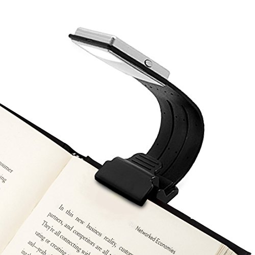 Product Cover Clip On Book Light Reading Light USB Rechargeable Reading Lamp Eye Care Double As Bookmark Flexible with 4 Level Dimmable for Book eBook Reading in Bed, Kindle, iPad(Black)