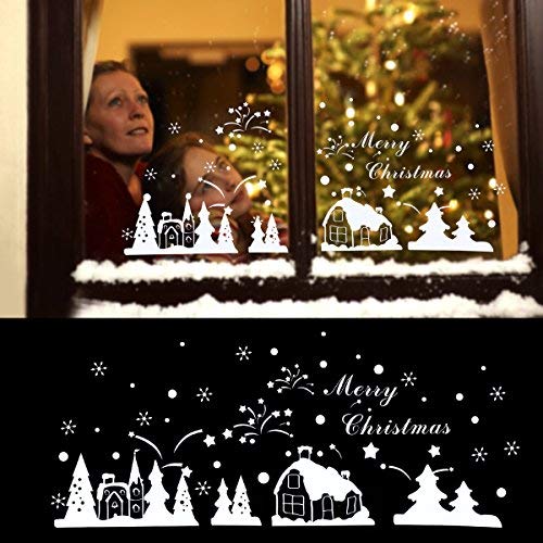 Product Cover NICEXMAS Christmas Window Clings Wall Sticker Removable Decal Home Decor DIY Art Decoration