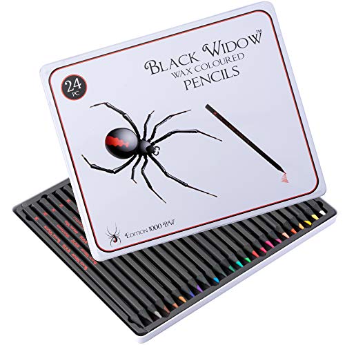 Product Cover Black Widow Coloured Pencils for Adults the Best Colour Pencil Set Adult Colouring Books A 24 Piece Blackwood Drawing Kit Available to Use