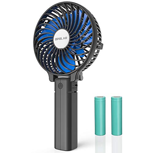 Product Cover OPOLAR Small Handheld Battery Operated Face Fan with 2 Batteries, Portable & Rechargeable, Folding Design, Strong Airflow, 3 Setting, Ideal for Disney & Travel & Dry Eyelash