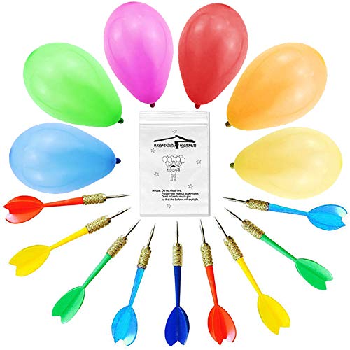Product Cover LovesTown Carnival Games Darts Balloons, 500Pcs Circus Decorations Christmas Balloons Water Balloons with 10Pcs Darts for Carnival Party Supplies