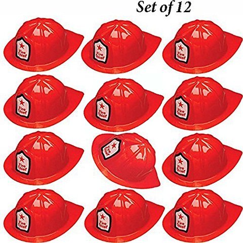 Product Cover Tytroy Soft Plastic Firefighter Pretend Play Hat Dress Up Fireman Halloween Costume (12 pc)