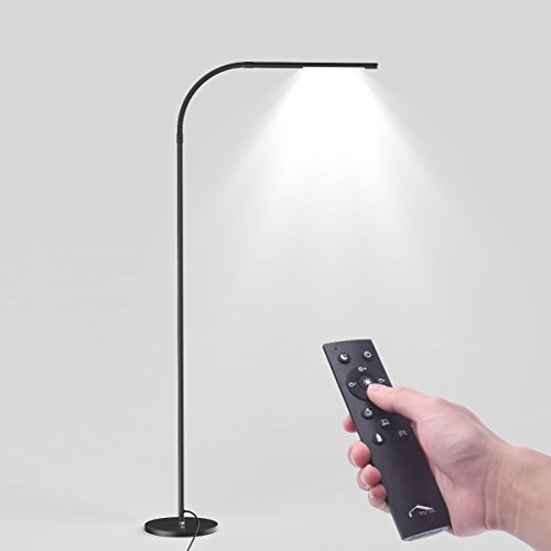 Product Cover Joly Joy LED Modern Floor Lamps, Flexible Gooseneck Standing Reading Light W/Stable Base, 4 Color & 5 Brightness Dimmer, Touch & Remote Control, for Living Room, Chair, Couch, Office Task (Black)