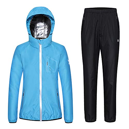 Product Cover HOTSUIT Sauna Suit Women Weight Loss Anti Rip Sweat Suits Workout Jacket, Blue, L