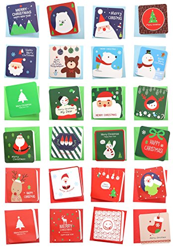 Product Cover 24 Pack Mini Christmas Greeting Cards & Envelopes, Cute Stweety Small Size 3 x 3
