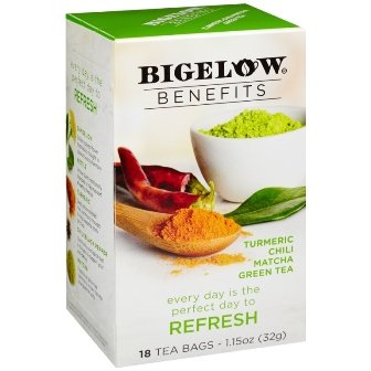 Product Cover Bigelow Benefits Tumeric Chili Matcha Green Tea - 3 Boxes of 18 Tea Bags Each - 54 Teabags Total
