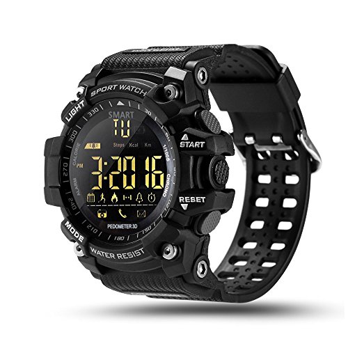 Product Cover ROADTEC Sport Smart Watches for Men,Bluetooth 4.0 Fitness Tracker Watch 5ATM IP67 Waterproof Support Call SMS Notification Pedometer Remote Camera for IOS Android (Black)