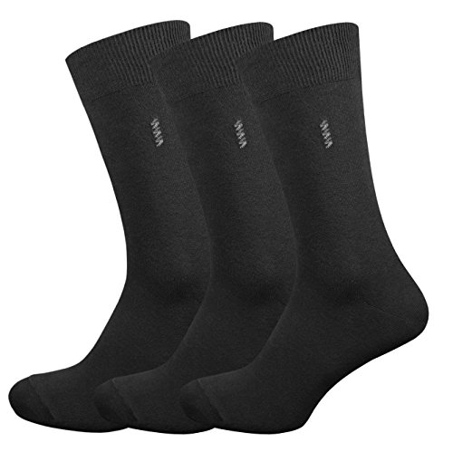 Product Cover Breathable, Comfortable Mens Black Socks, Crew Socks Wicks Away Moisture, Dress Down or Working Out