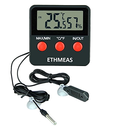 Product Cover ETHMEAS Digital Thermometer and Hygrometer for Reptiles Terrarium pet keeping, Digital Indoor Outdoor Temperature Gauge and Humidity