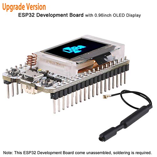 Product Cover ESP32 LoRa 32 (V2), ESP32 Development Board WIFI Bluetooth LoRa Dual Core 240MHz CP2102 with 0.96inch OLED Display included 868/915MHZ Antenna for Smart Cities, Smart Farms, Smart Home, and IoT Makers