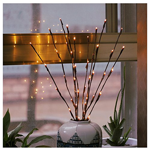 Product Cover 2 Pack Branch Lights - Led Branches Battery Powered Decorative Lights Tall Vase Filler Willow Twig Lighted Branch for Home Decoration Warm White - 30 Inches 20 LED Lights (Branches Light)