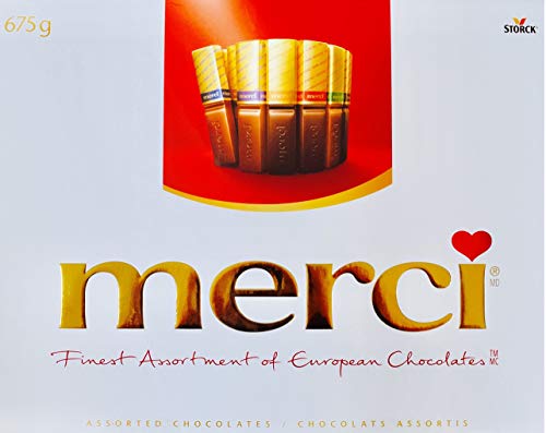 Product Cover Merci Finest Assortment of European Chocolates. 675grams / 23.8 ounce Value pack. 54 pieces of individually wrapped Fine European Chocolates.