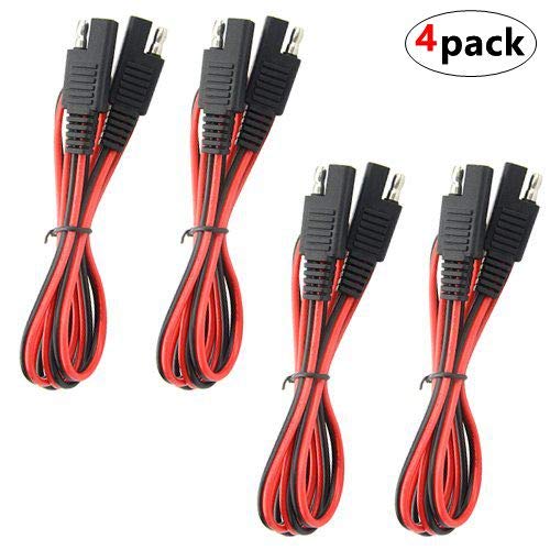 Product Cover WGCD 4 PCS SAE to SAE Extension Cable Quick Disconnect Wire Harness SAE Connector 3 Feet, 18 Gauge (4 PCS 3Ft)