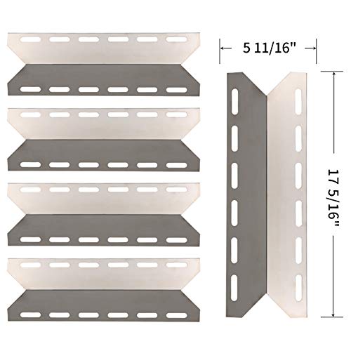 Product Cover SHINESTAR Grill Parts for Charmglow 720-0234, 720-0289, Perfect Flame 720-0335, Nexgrill, Kirkland, 17 5/16 inch Stainless Steel Heat Shield Plate Tent Flame Tamer Burner Cover(Set of 5, SS-HP029)