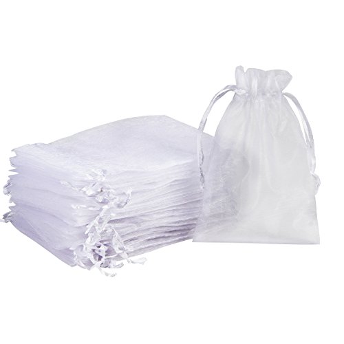 Product Cover Madholly 300 Pieces Sheer Drawstring Organza Gift Bags,3.9