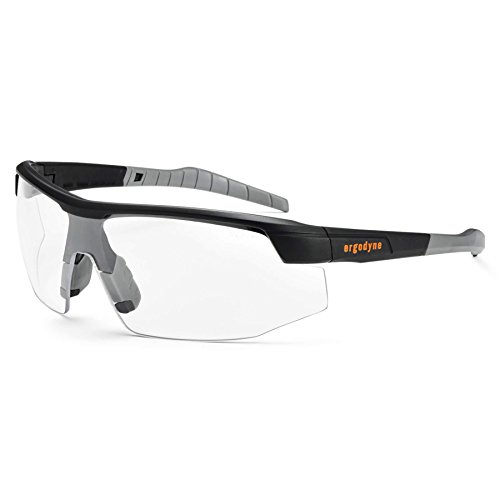 Product Cover Ergodyne Skullerz SKOLL Safety Glasses-Matte Black Frame, Anti-Fog Clear Lens