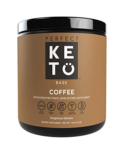 Product Cover Perfect Keto Exogenous Ketones: Base BHB Salts Supplement. Ketones for Ketogenic Diet Best to Support Weight Management & Energy, Focus and Ketosis Beta-Hydroxybutyrate BHB Salt (Coffee)