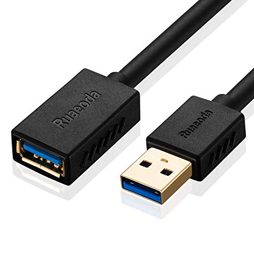 Product Cover Short USB 3.0 Extension Cable 1.5 Feet,Ruaeoda SuperSpeed USB 3.0 Type A Male to Female Extension Cord for Playstation, Xbox, USB Flash Drive, Card Reader, Hard Drive, Keyboard, Printer, Camera