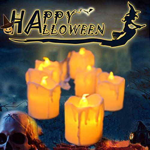 Product Cover LED Flameless Votive Candles,Halloween Decoration Candle,Battery Operated Fake Candles Realistic