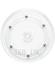 Product Cover T&B 6 inch Lazy Susan Turntable Organizer White Acrylic for Spice Rack Table Cake Kitchen Pantry Decorating