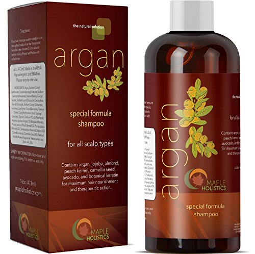 Product Cover Pure Argan Oil Shampoo with Argan Jojoba Avocado Almond Peach Kernel Camellia Seed and Keratin Safe for Color Treated Hair for Men Women Teens All Hair Types Sulfate Free Silicone Free Cruelty Free