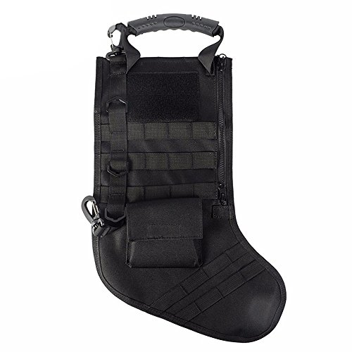 Product Cover Tactical Christmas Stocking Bag Military Dump Drop Magazine Storage Bag EDC Molle Pouch for Christmas Decoration Gifts Outdoor Hunting Shooting Military, Black