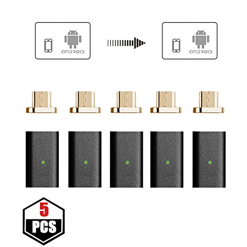 Product Cover NetDot 5 Pack Gen5 Micro USB to Magnetic Micro USB Adapter Compatible with Android Devie (Micro USB Adapter/5 Pack Black)