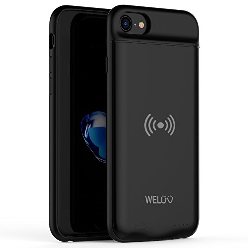 Product Cover WELUV Wireless Charging Case Ultra Slim Battery Case 3000mAh Compatible with iPhone 8 7 6s 6 Rechargeable Cover Qi Standard Wireless Charger Extended Backup Protective Shell 4.7''
