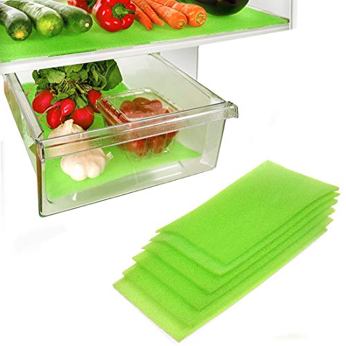 Product Cover Dualplex Fruit & Veggie Life Extender Liner for Fridge Refrigerator Drawers, 6 x 16.5 Inches (6 Pack) - Extends The Life of Your Produce & Prevents Spoilage