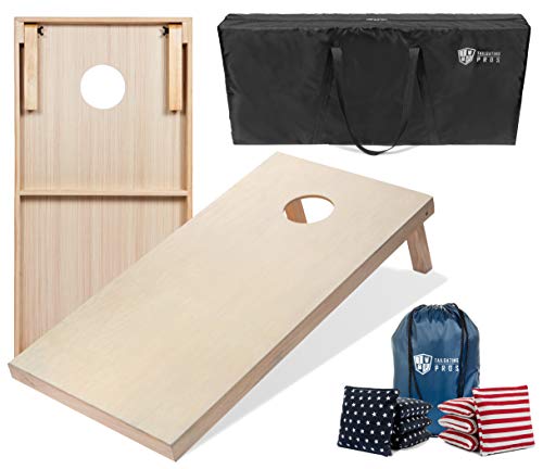 Product Cover Tailgating Pros 4'x2' Cornhole Boards w/Carrying Case & Set of 8 Cornhole Bags (You Pick Color) 25 Bag Colors! (Stars/Stripes, 4'x2' Boards)