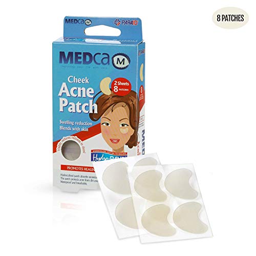 Product Cover Acne Care Pimple Patch Absorbing Cover - Cheek Size Acne Spot Treatment Hydrocolloid Bandage Face & Skin Spot Patch Conceals Acne, Reduces Pimples and Blackheads