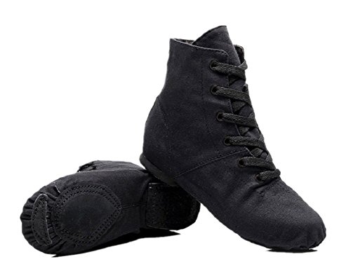 Product Cover NLeahershoe Lace-up Canvas Dance Shoes Flat Jazz Boots for Practice, Suitable for Both Men and Women