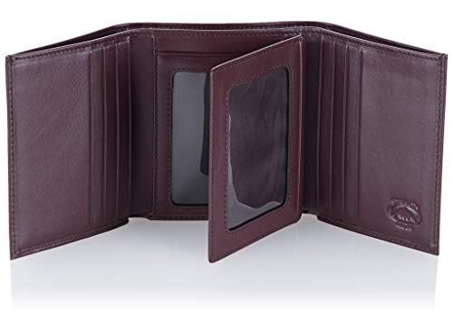 Product Cover Stealth Mode Leather Trifold RFID Wallet For Men With Flip Out ID Holder