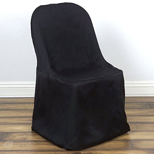 Product Cover Sparkles Make It Special 20 pc Polyester Folding Chair Covers - Wedding Reception Banquet Party Restaurant - Black