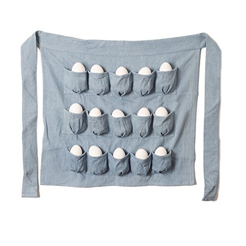 Product Cover Denim Chicken Egg Apron, 15 Pockets! Men and Women Egg Gathering and Collecting Apron.