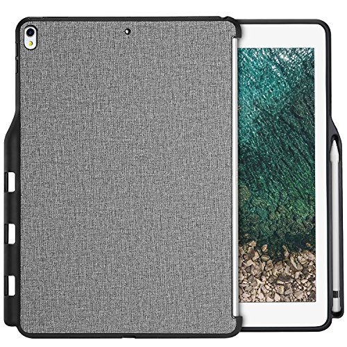 Product Cover ProCase iPad Pro 12.9 2017/2015 Companion Back Cover Case, with Apple Pencil Holder for iPad Pro 12.9 Inch (Both 2017 and 2015 Models), Match for Apple Smart Keyboard and Smart Cover -Grey