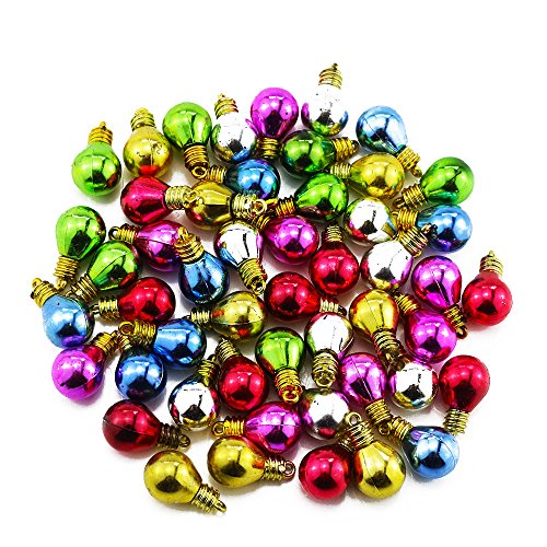 Product Cover Etmact 100pcs Assorted Colors Mini Round Shape Plastic Light bulb Beads Christmas Decoration for DIY Craft
