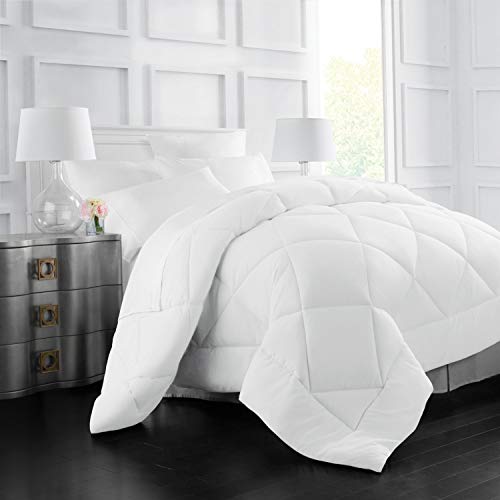 Product Cover Italian Luxury Goose Down Alternative Comforter - All Season - 2100 Series Hotel Collection - Luxury Hypoallergenic Comforter - King,Cal King - White
