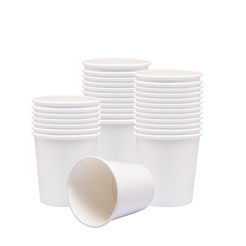Product Cover Benail Paper Soup Cups, Paper Hot/Cold Ice Cream Cups - 100 Count (White) (16 oz)