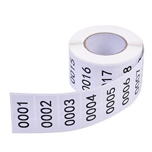 Product Cover Inventory Labels - Consecutive Number Labels Inventory Stickers - Product Claiming Labels 1-1000 Clothes Numbers, Moving Box Numbering 0.75
