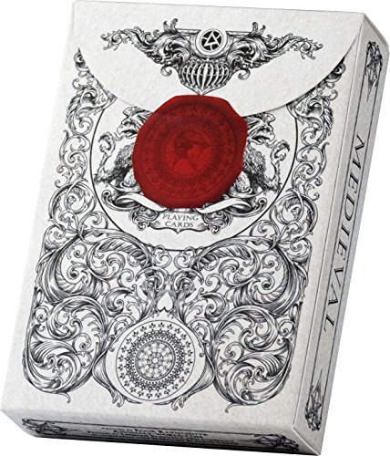 Product Cover Medieval Black Playing Cards with Unique Seal, Stand Out with Hand Illustrated Deck of Cards, Cool Poker Cards, Black Playing Cards, Unique Illustrated Designs for Kids & Adults, Playing Card Decks