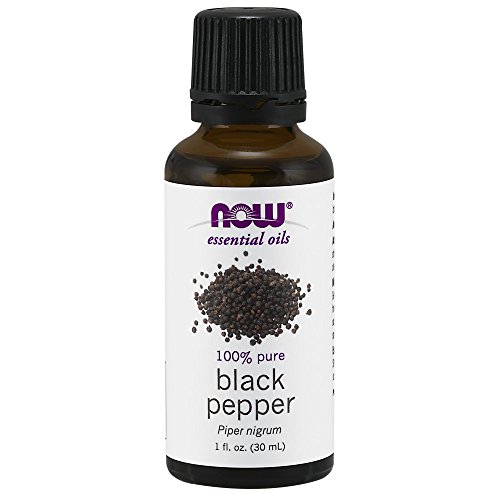 Product Cover Now Essential Oils, Black Pepper Oil, Spicy Aromatherapy Scent, Stream Distilled, 100% Pure, Vegan, 1-Ounce